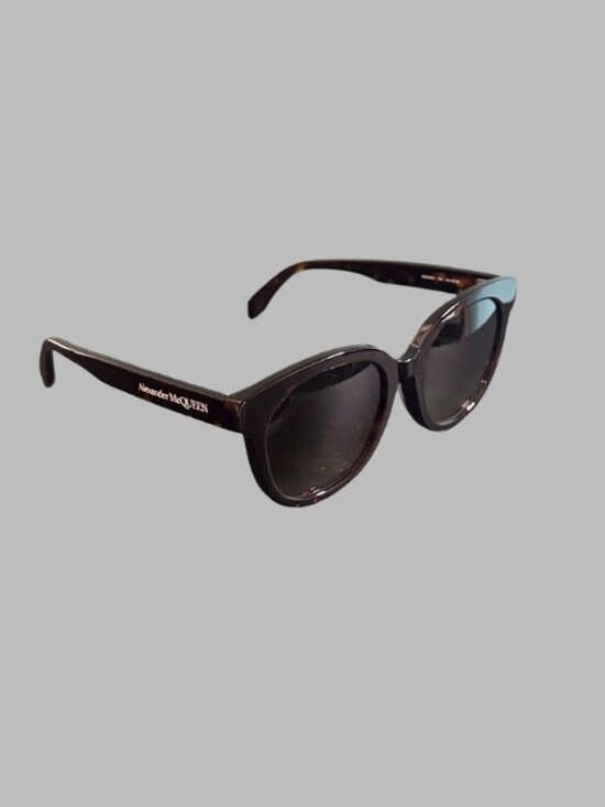 NWT Alexander McQueen 54mm Round Sunglasses Havana Tortoise  display picture 2